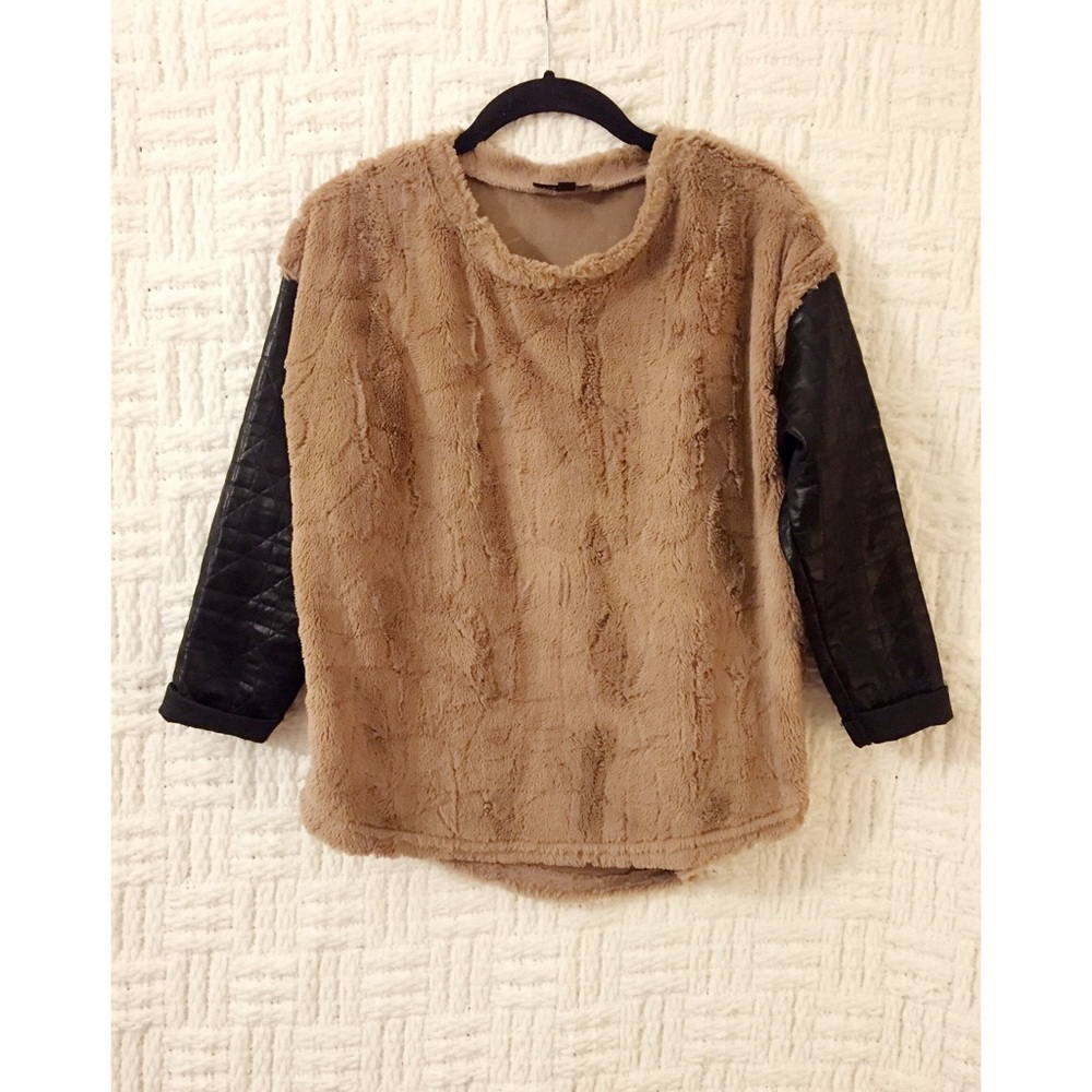 Topshop Furry Crew Neck Sweater